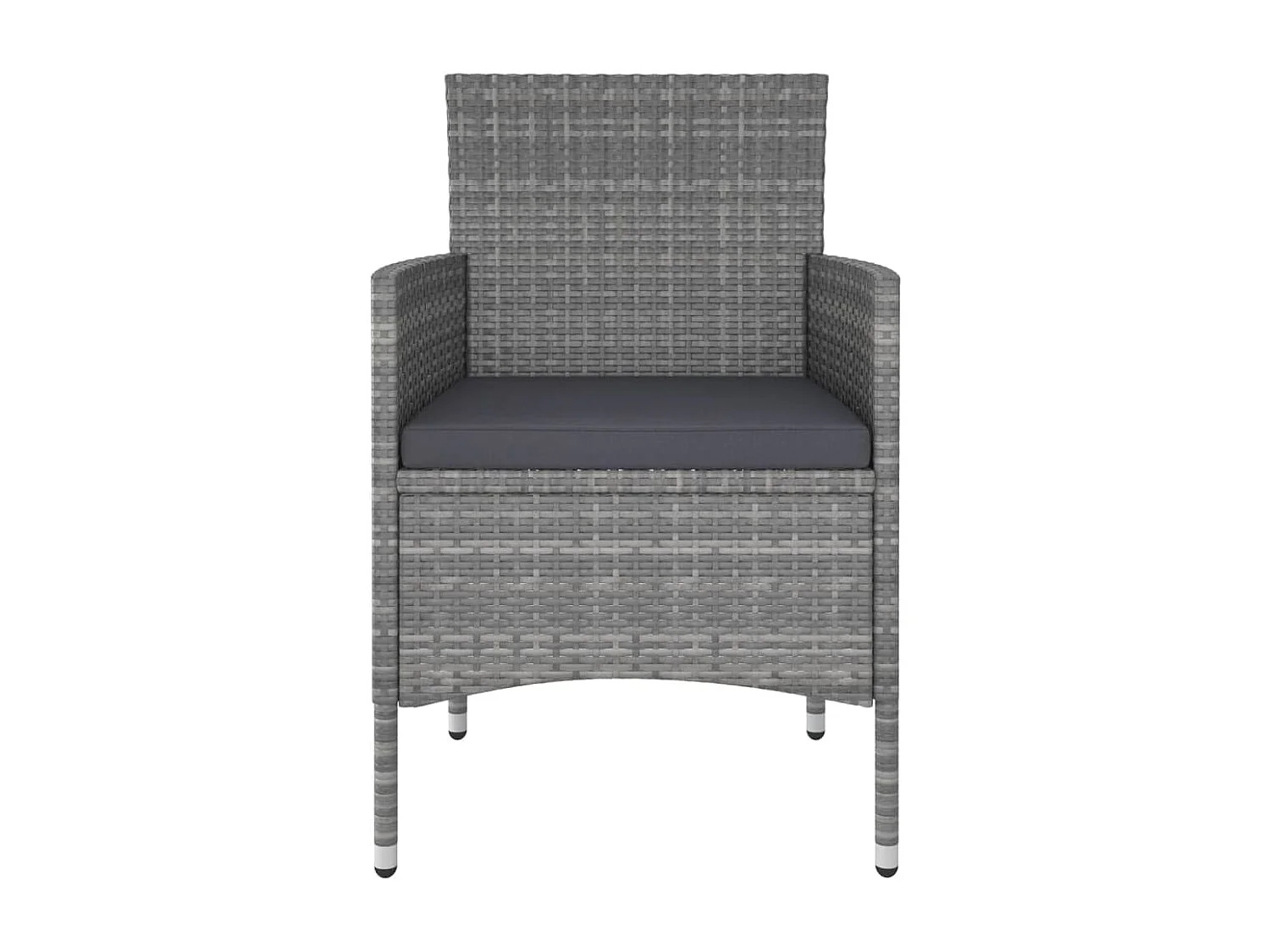 Set Divani da Giardino 5 pz in Polyrattan Grigio