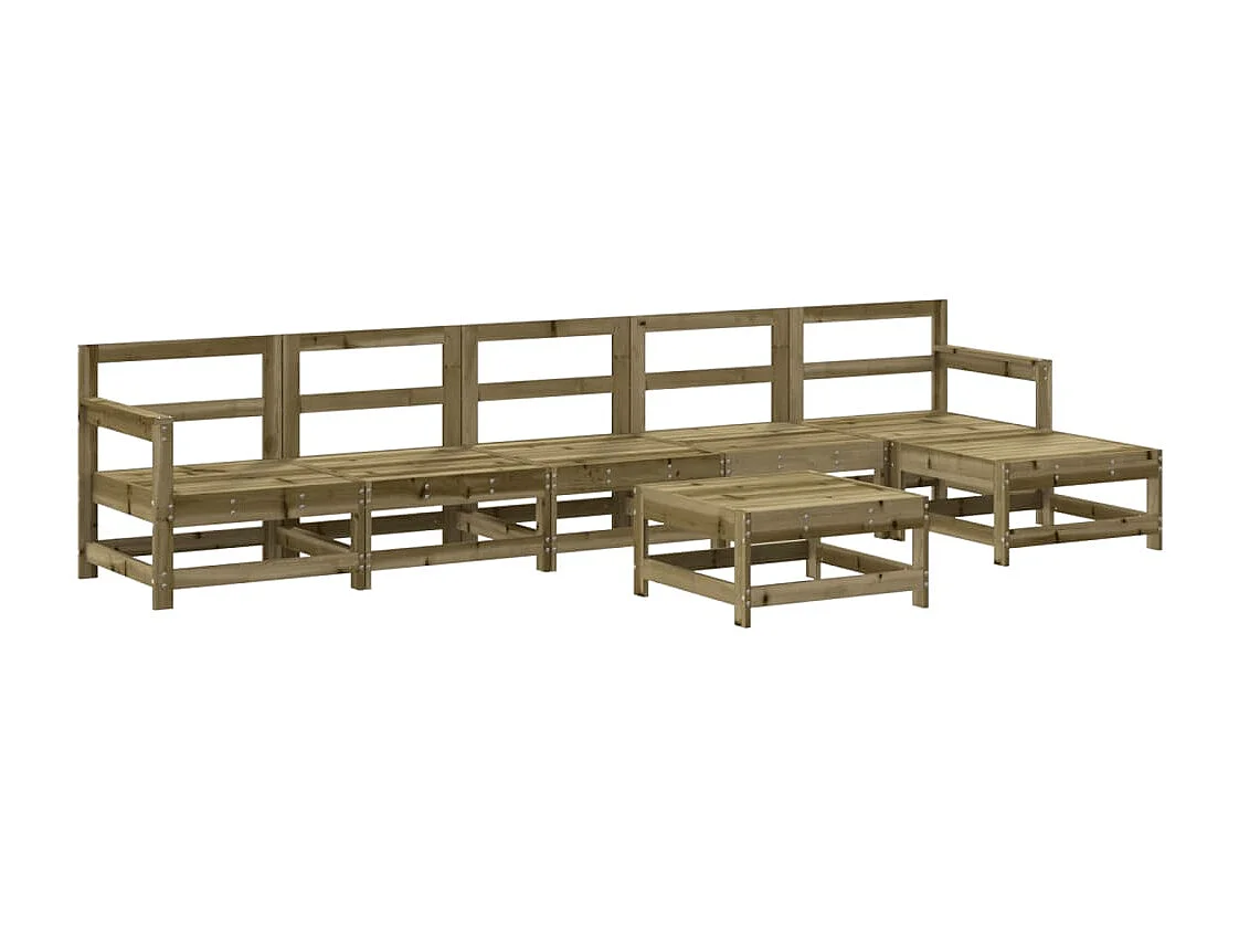 7-tlg. Garten-Lounge-Set Kiefernholz Imprägniert