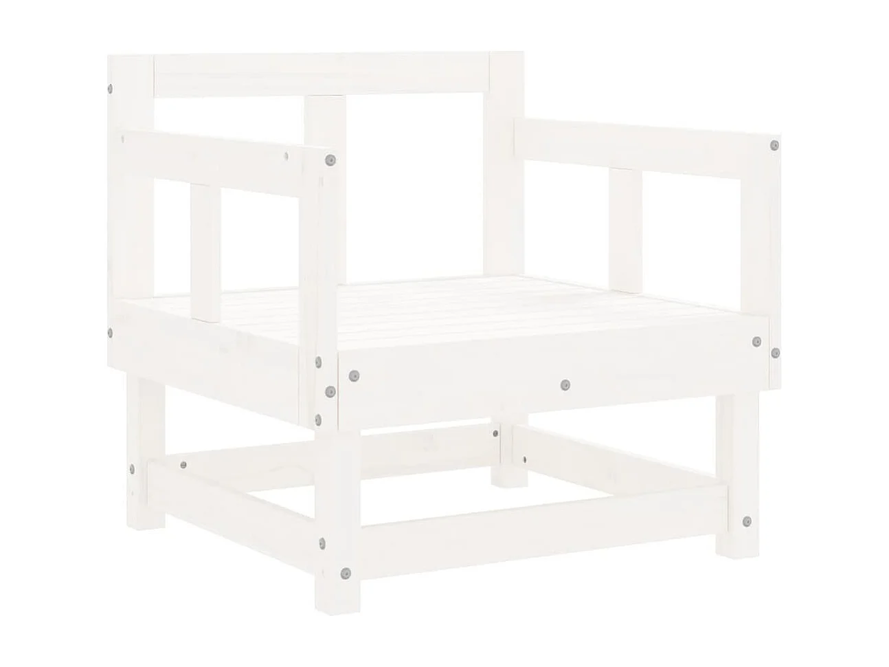 8 pcs conjunto lounge de jardim pinho maciço branco