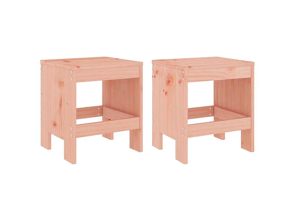Taburetes de jardín 2 uds madera de abeto Douglas 40x36x45 cm