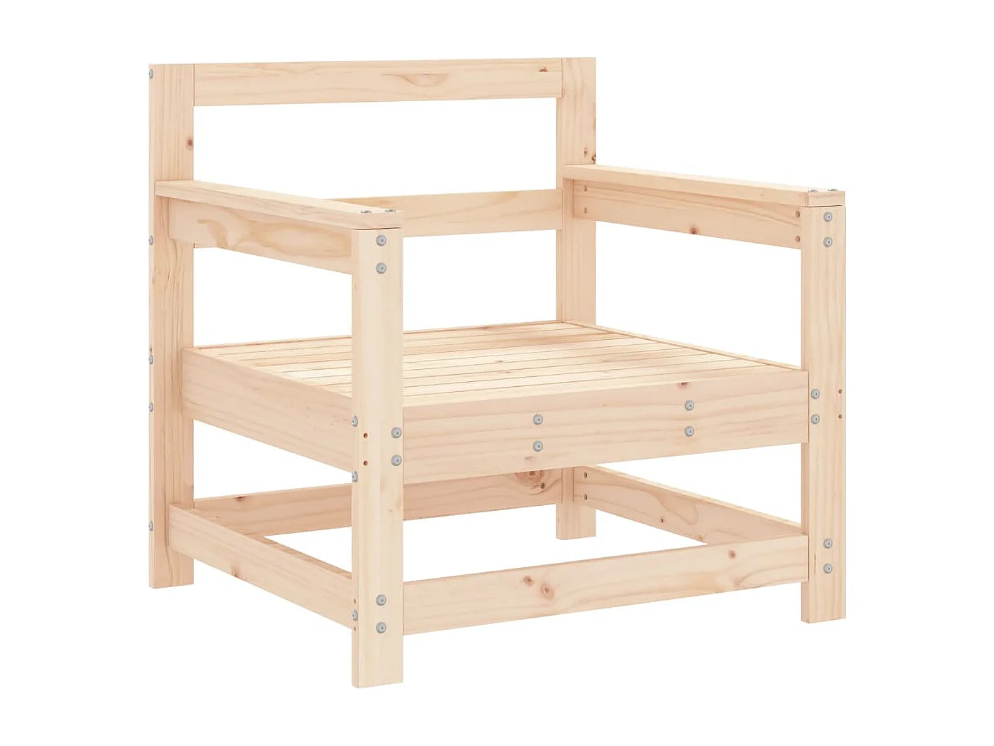 Juego de muebles de jardín 7 piezas madera maciza de pino