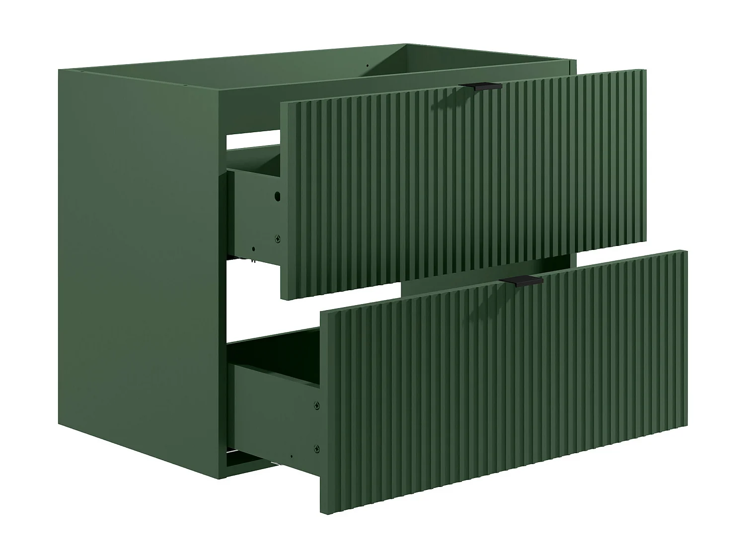 Waschbeckenunterschrank hängend - Streifenoptik - Grün matt - 80 cm - ZEVINI