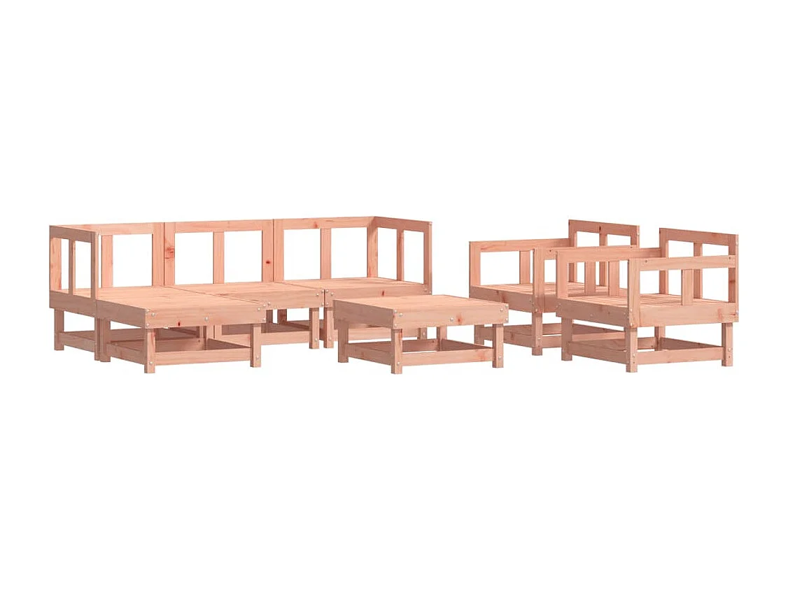 Set Salotto da Giardino 7 pz in Legno Massello di Douglas