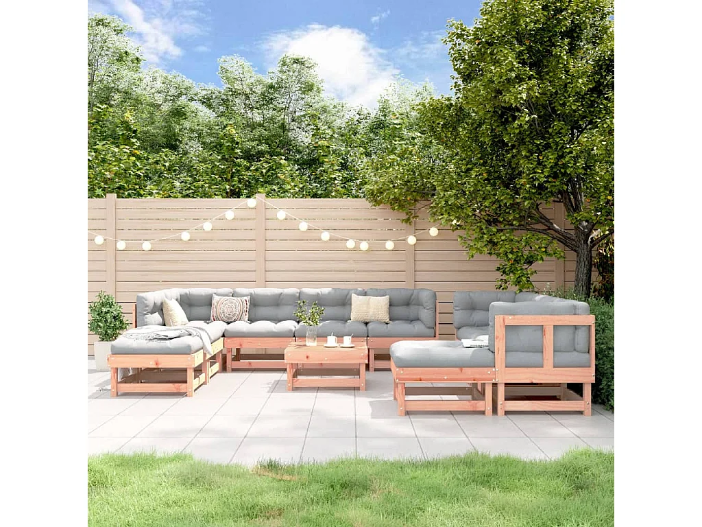 Salon de jardin 11 pcs bois massif douglas