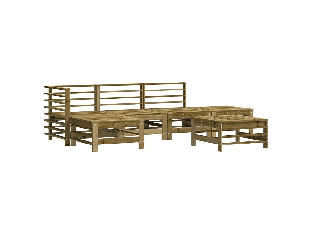 6-delige Loungeset geïmpregneerd grenenhout