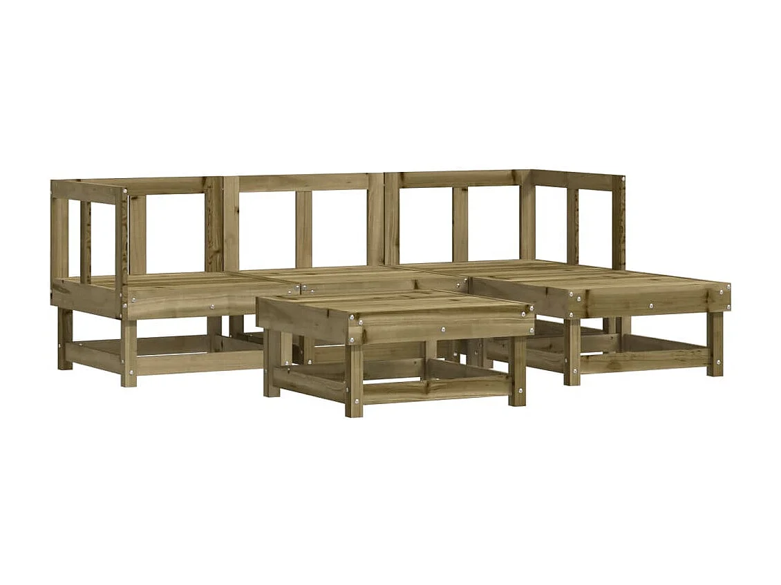 5-tlg. Garten-Lounge-Set Kiefernholz Imprägniert