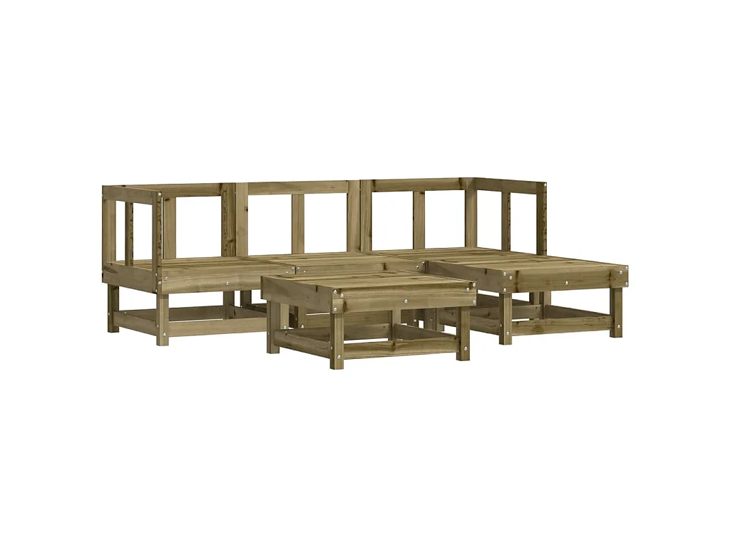 Salon de jardin 5 pcs bois de pin imprégné