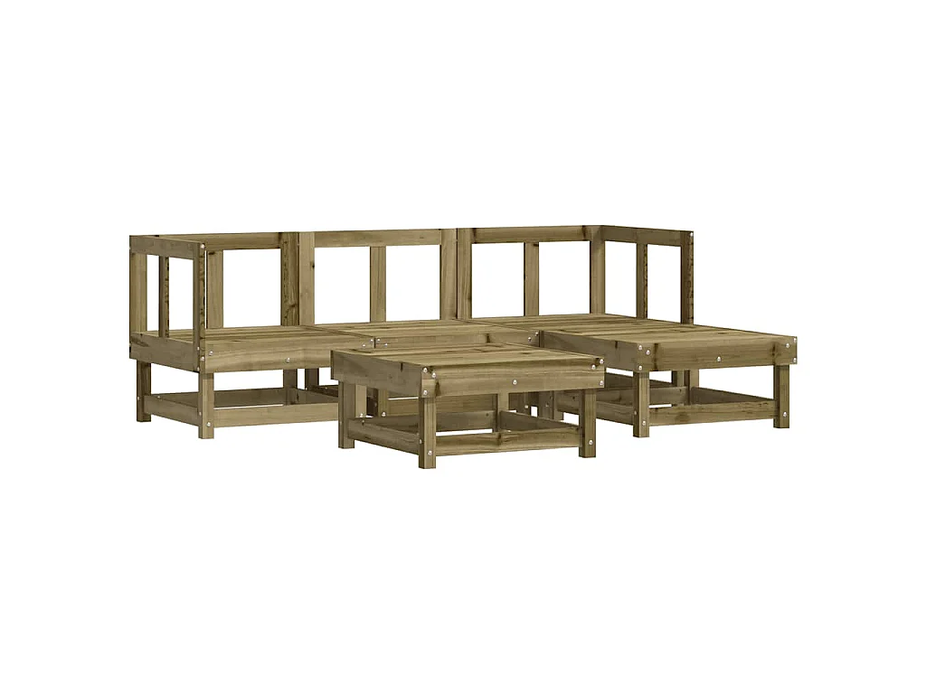 Salon de jardin 5 pcs bois de pin imprégné