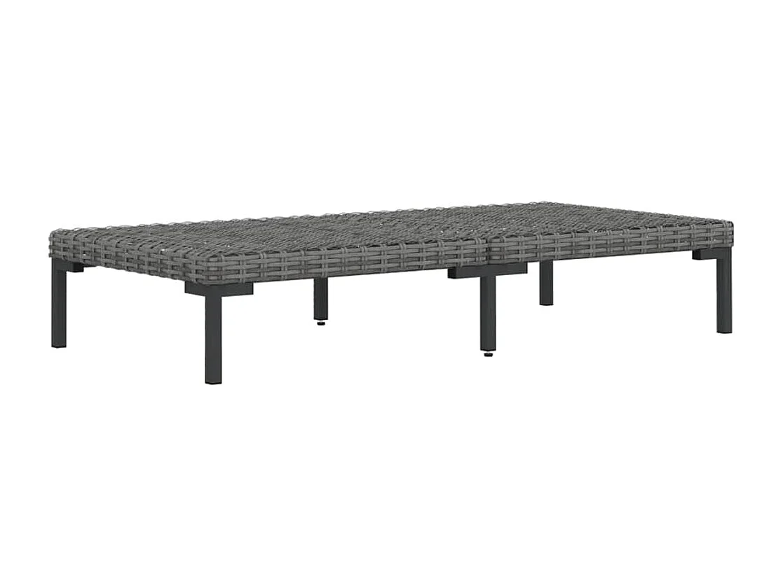 7-tlg. Garten-Lounge-Set mit Kissen Poly Rattan Dunkelgrau