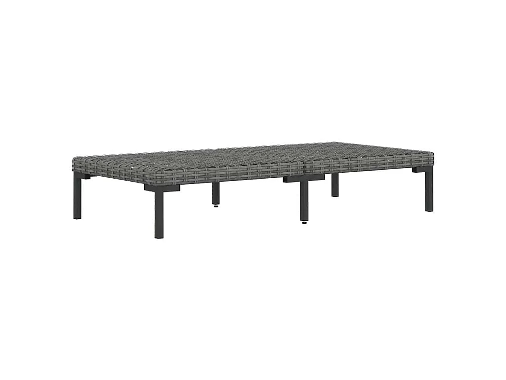 7-tlg. Garten-Lounge-Set mit Kissen Poly Rattan Dunkelgrau