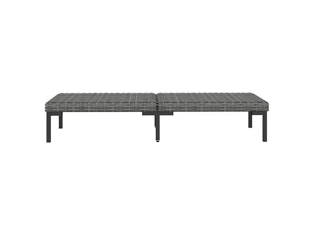 7-tlg. Garten-Lounge-Set mit Kissen Poly Rattan Dunkelgrau