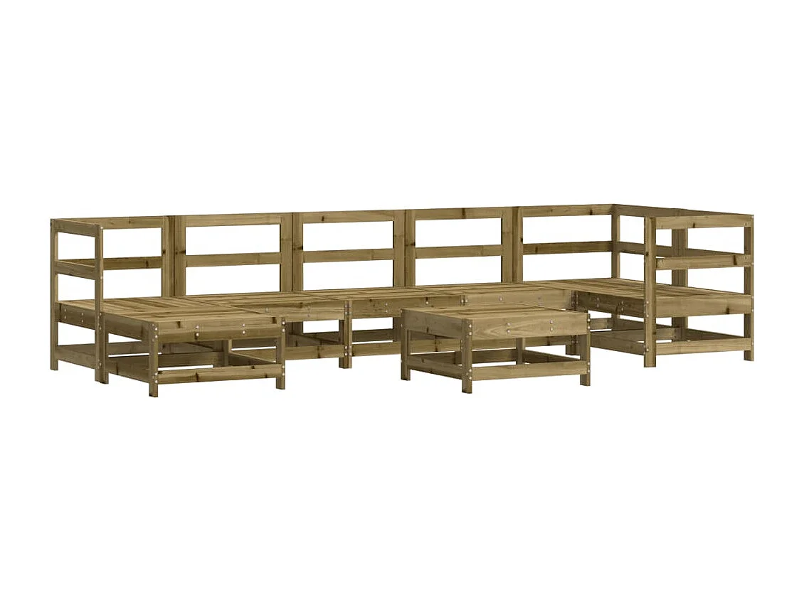 Salon de jardin 8 pcs bois de pin imprégné