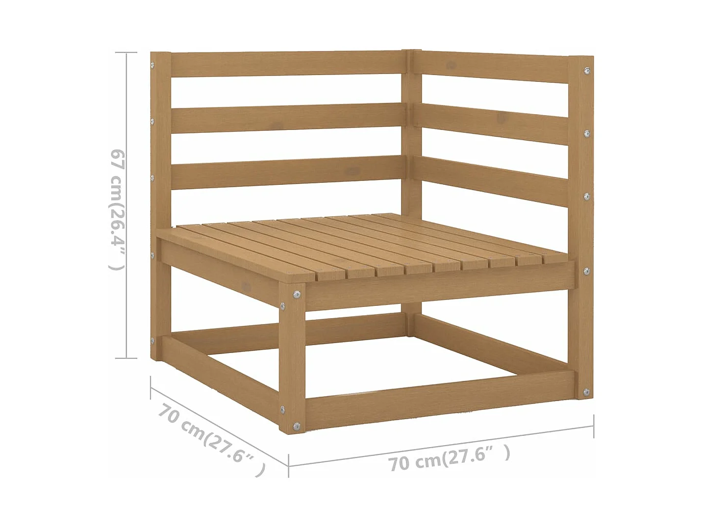 7-delige Loungeset met kussens massief grenenhout