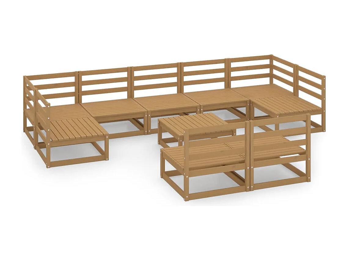 10-delige Loungeset massief grenenhout