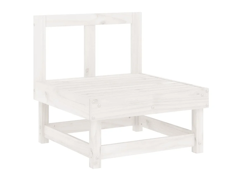 7-tlg. Garten-Lounge-Set Weiß Massivholz Kiefer