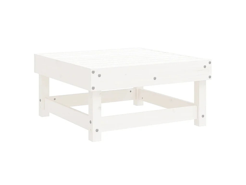 7-tlg. Garten-Lounge-Set Weiß Massivholz Kiefer