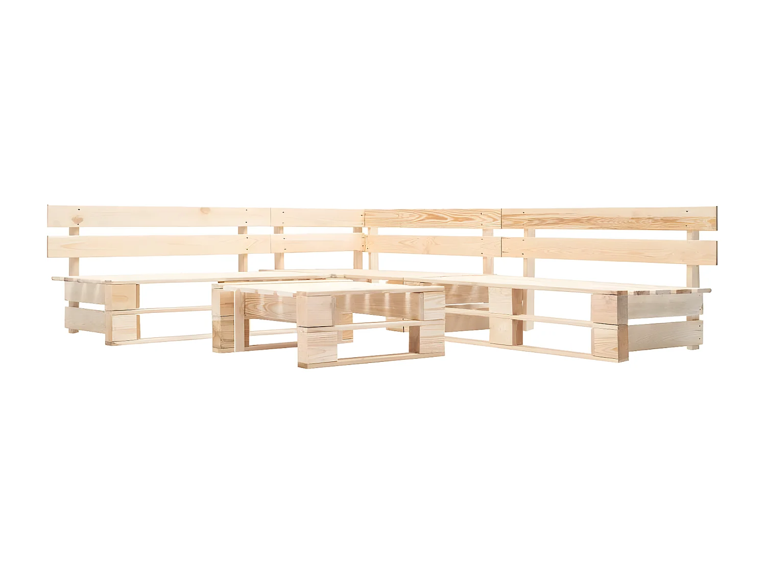 4-delige Loungeset pallet hout naturel