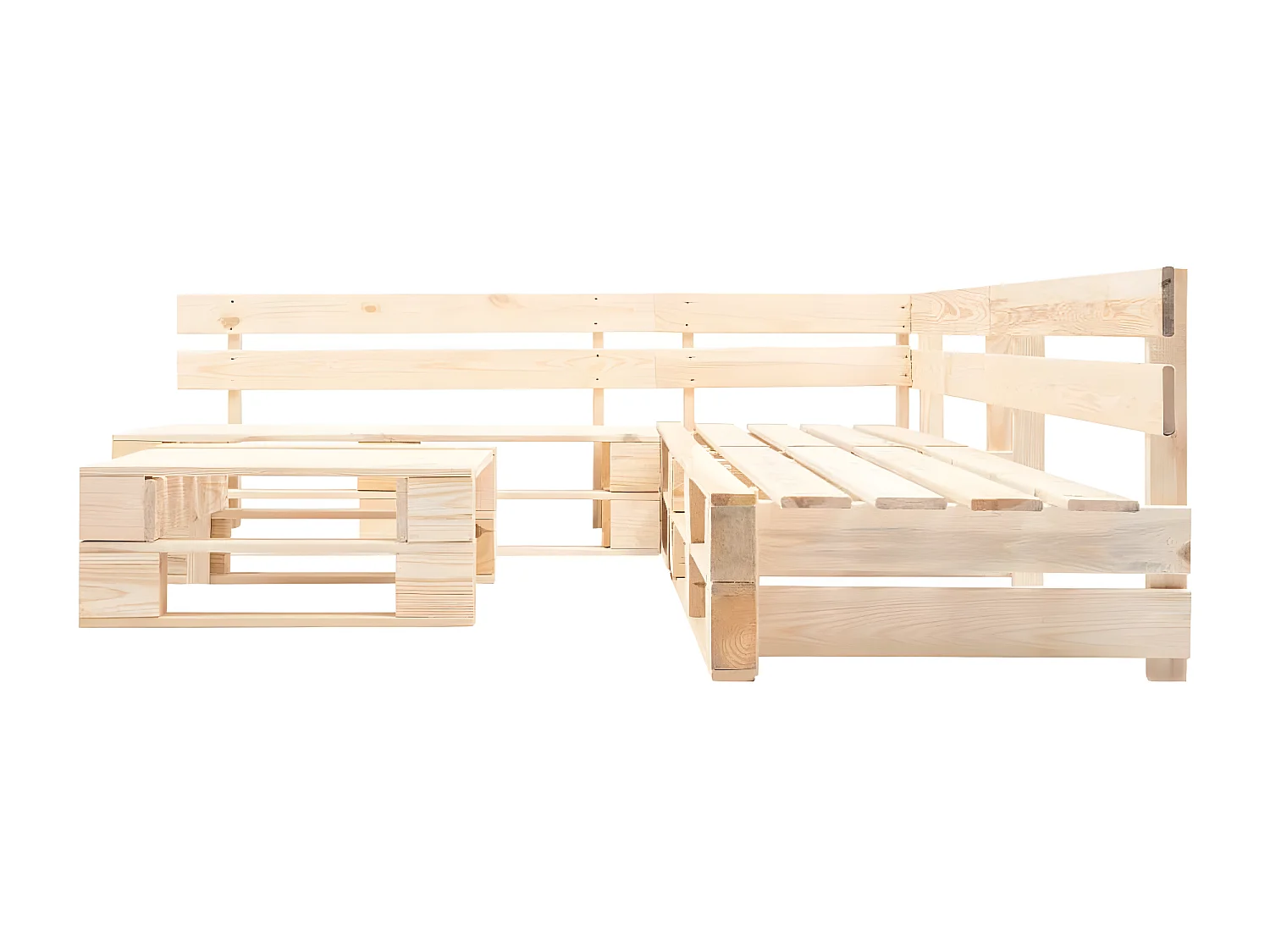 4-delige Loungeset pallet hout naturel