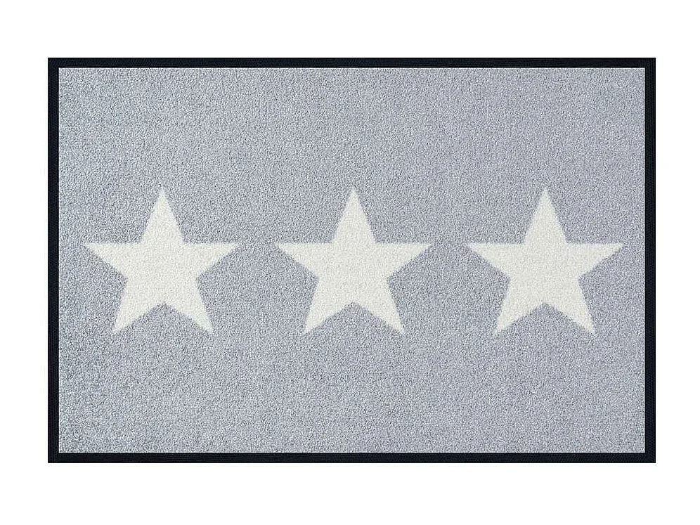 Paillasson 40x60 tissé motif enfant STARS gris