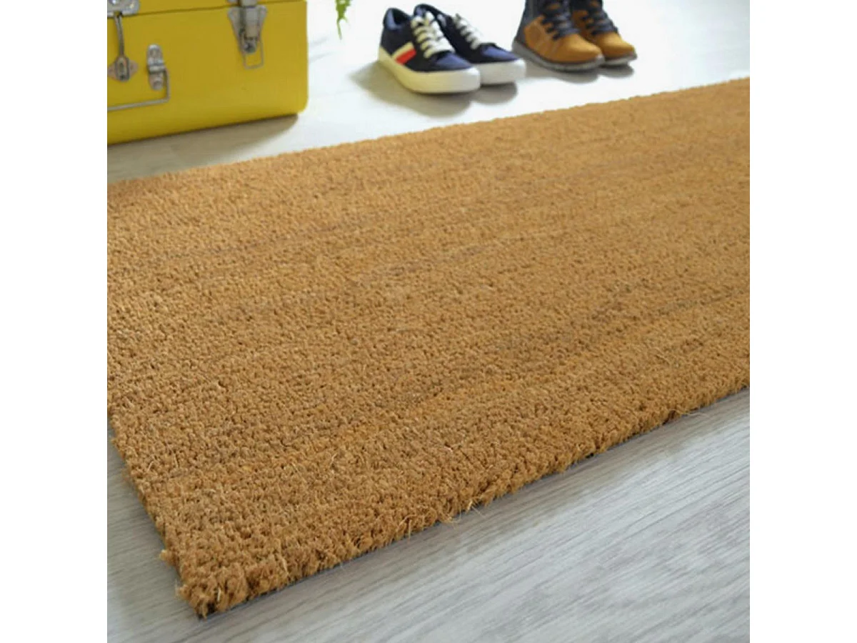 Paillasson 50x80 tissé en coco motif uni ECO COCO beige