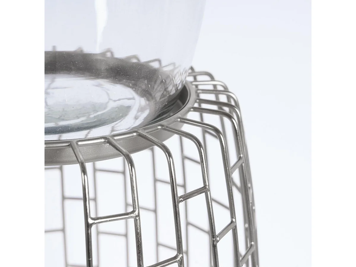 Bougeoir fait à la main en fer CIRO 28x28x73 gris