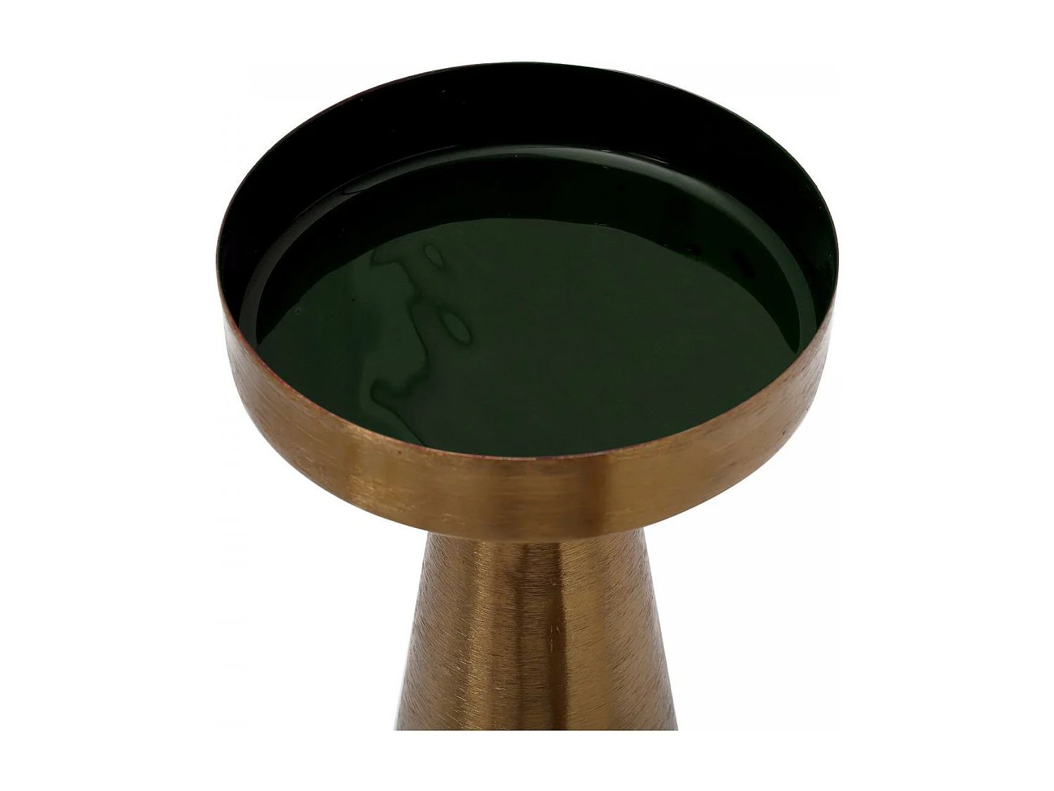Bougeoir fait à la main en fer TIGE 11x11x29,5 or et vert foncé