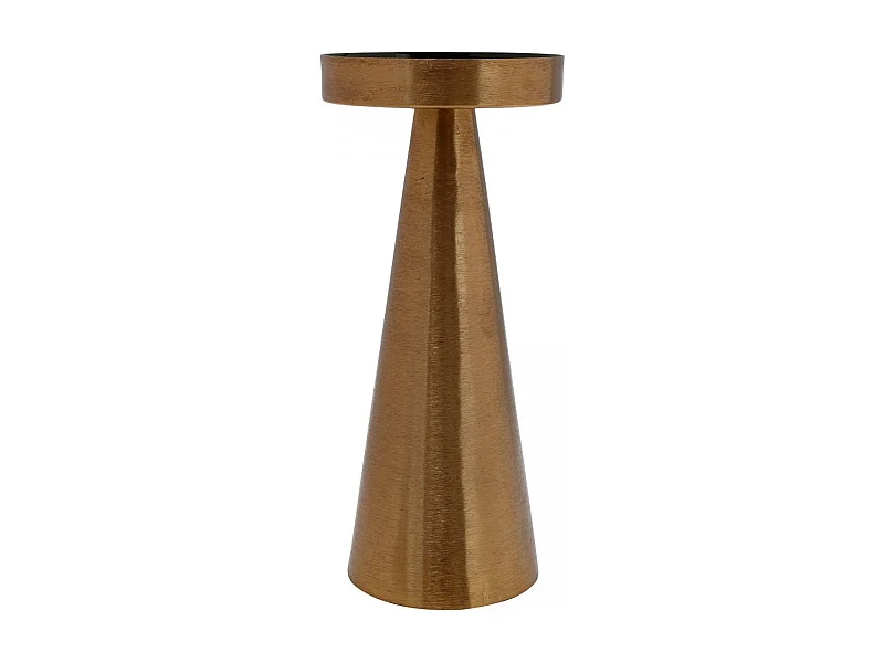 Bougeoir fait à la main en fer TIGE 11x11x29,5 or et vert foncé