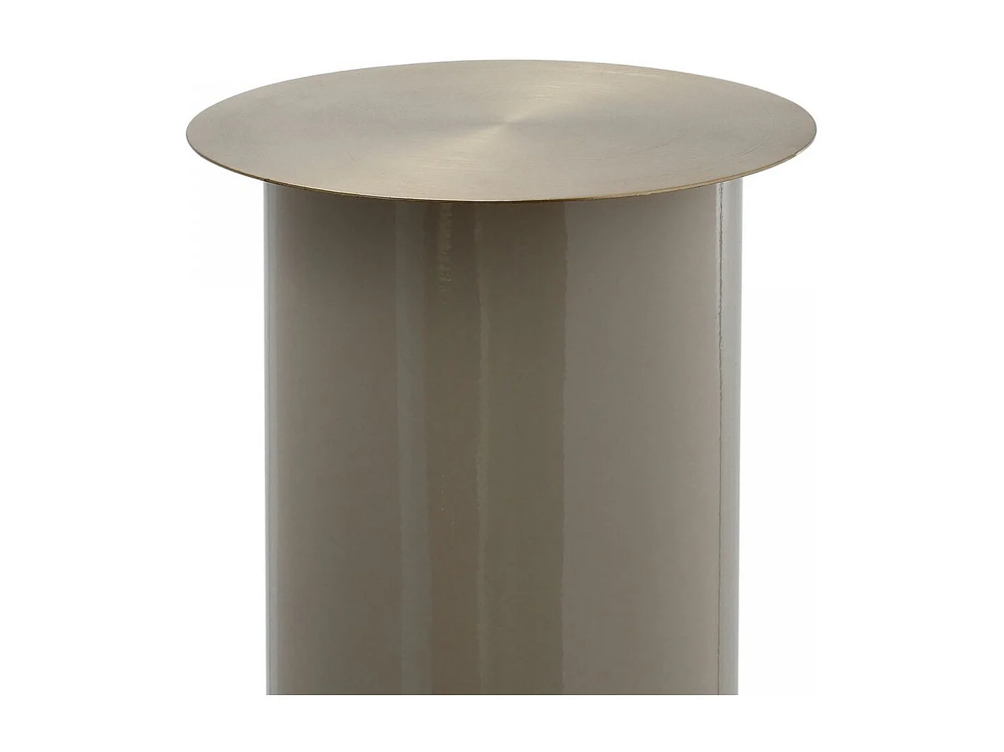 Bougeoir fait à la main en fer CIRO 20x20x70 taupe et or