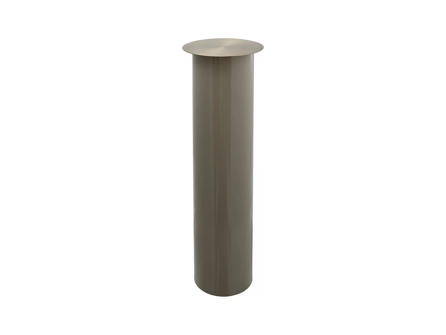 Bougeoir fait à la main en fer CIRO 20x20x70 taupe et or