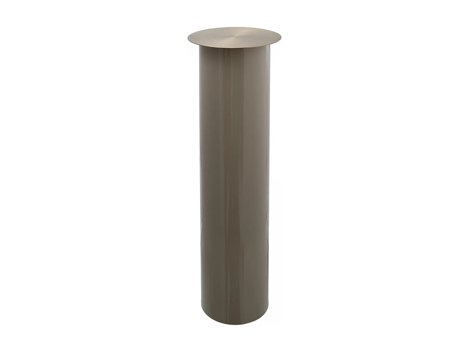Bougeoir fait à la main en fer CIRO 20x20x70 taupe et or