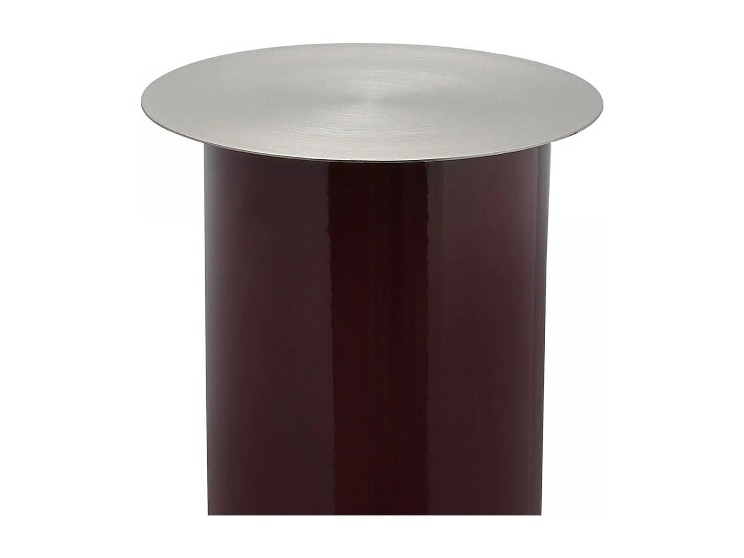 Bougeoir fait à la main en fer CIRO 20x20x70 prune et gris