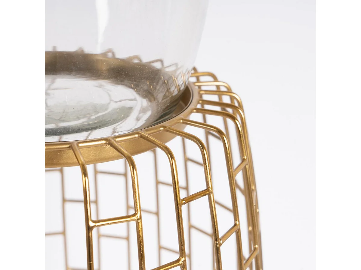 Bougeoir fait à la main en fer CIRO 28x28x73 or