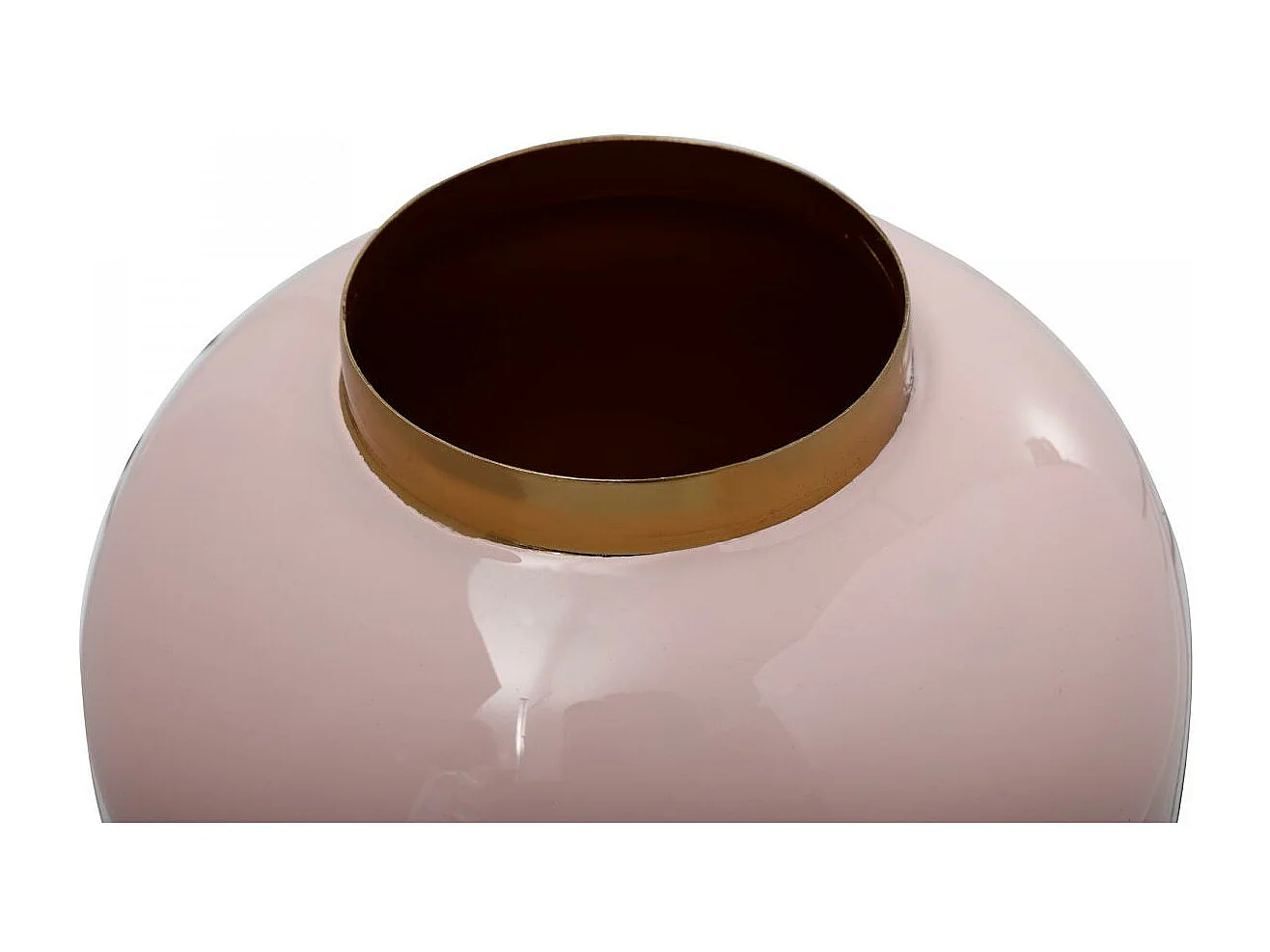 Vase fait à la main en fer OBLU 16x16x25 rose clair et or