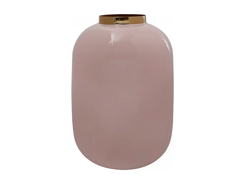 Vase fait à la main en fer OBLU 16x16x25 rose clair et or