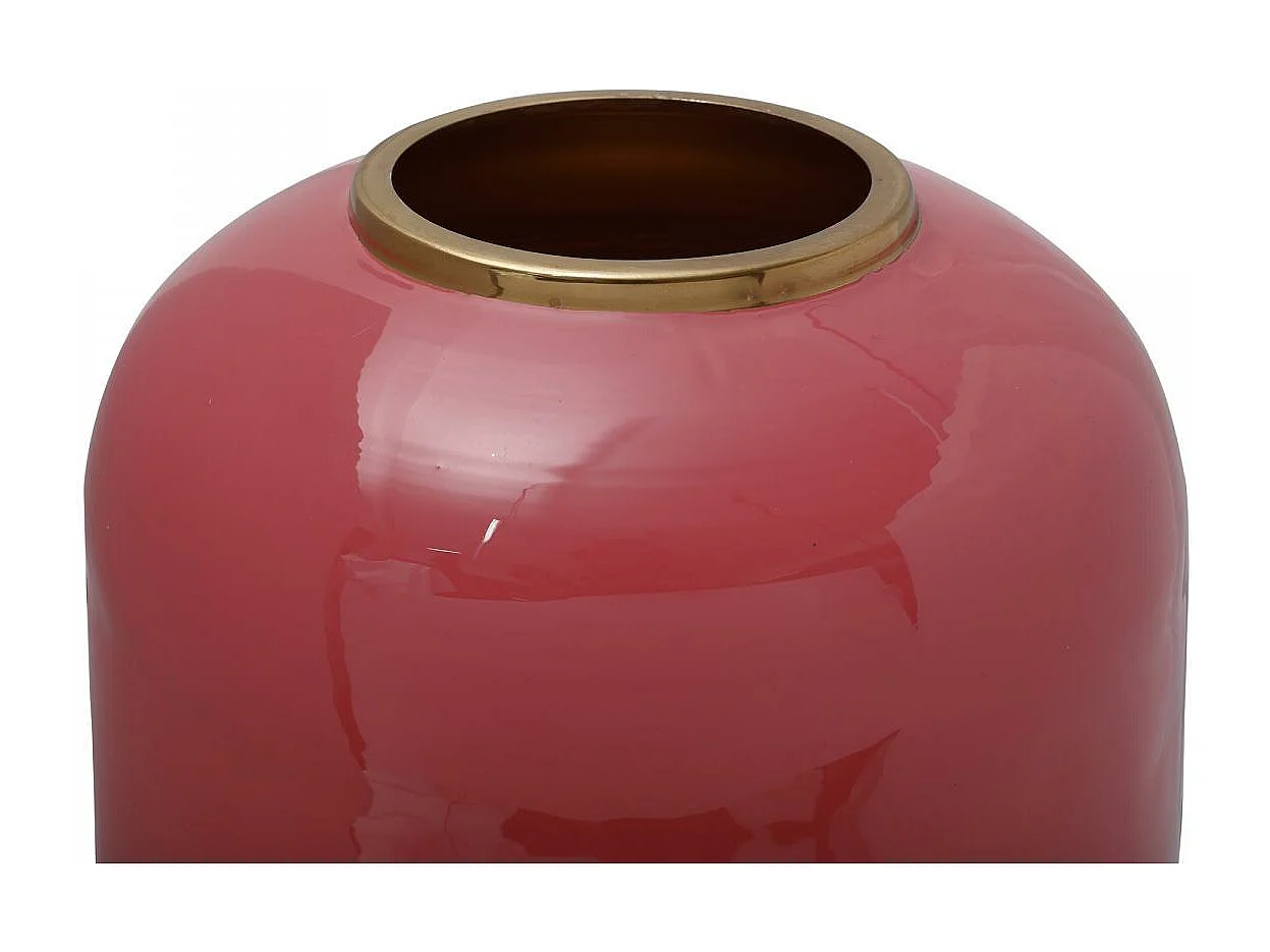 Vase fait à la main en fer OE 24x24x69 corail et or