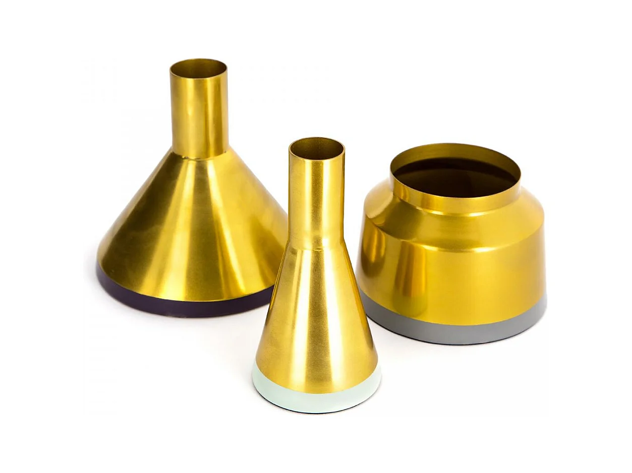 Vase fait à la main LOT DE 3 SHINE 15x15 jaune