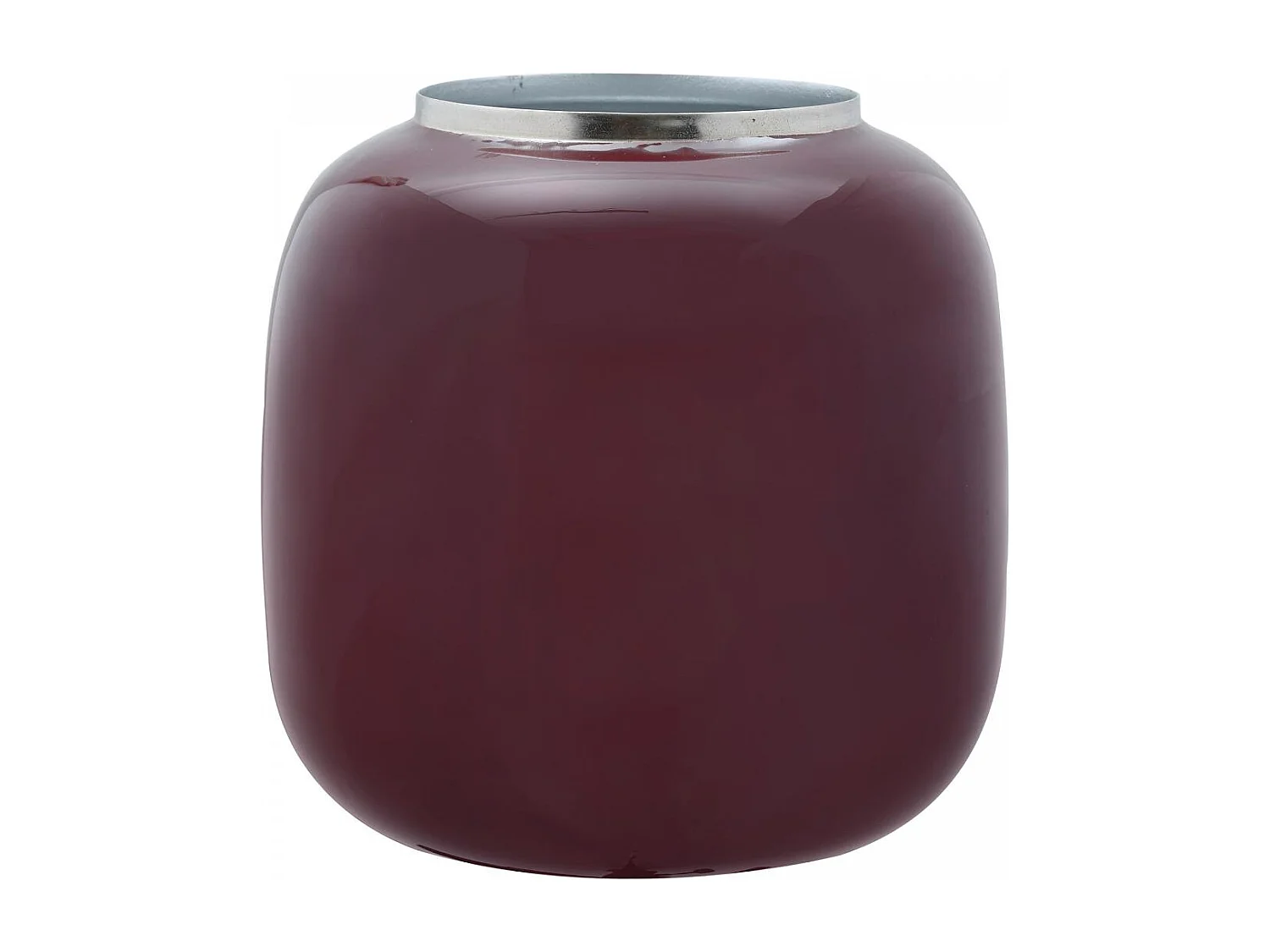 Vase fait à la main en fer ODLI 17x17x16,5 prune et gris