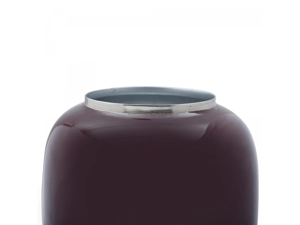 Vase fait à la main en fer ODLI 17x17x16,5 prune et gris