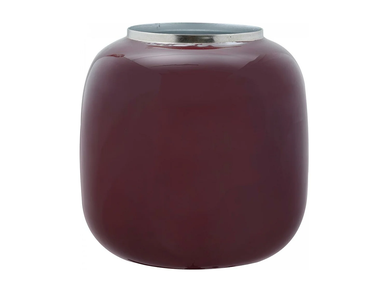 Vase fait à la main en fer ODLI 17x17x16,5 prune et gris