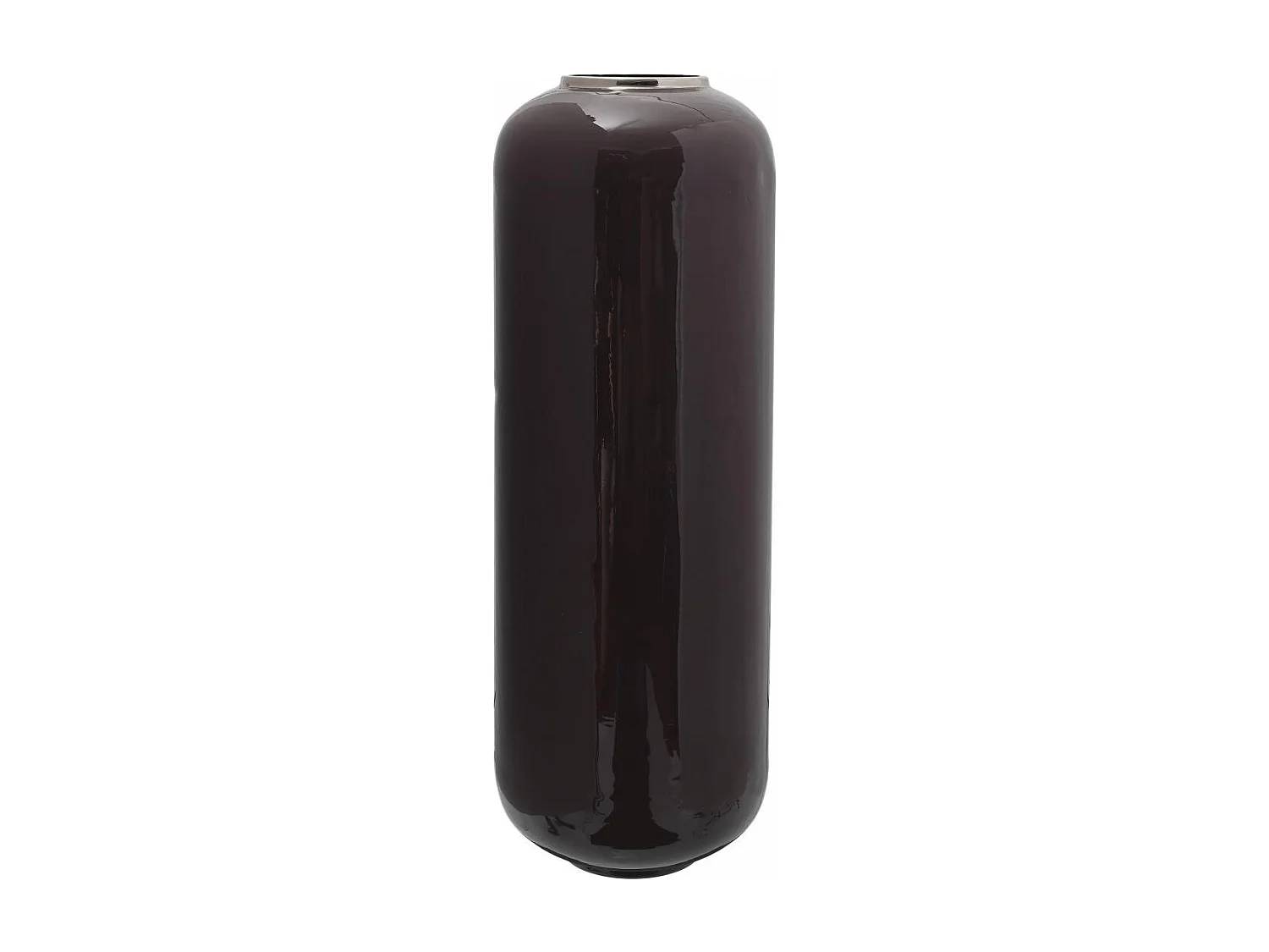 Vase fait à la main en fer OE 24x24x69 violet foncé et gris