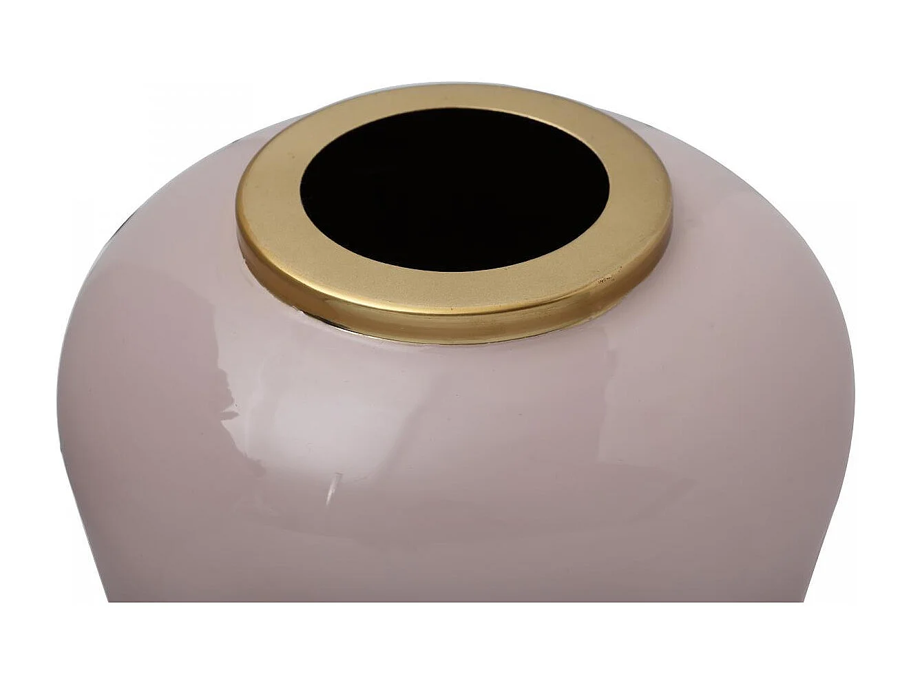 Vase fait à la main en fer OE 30x30x91 vieux rose et or