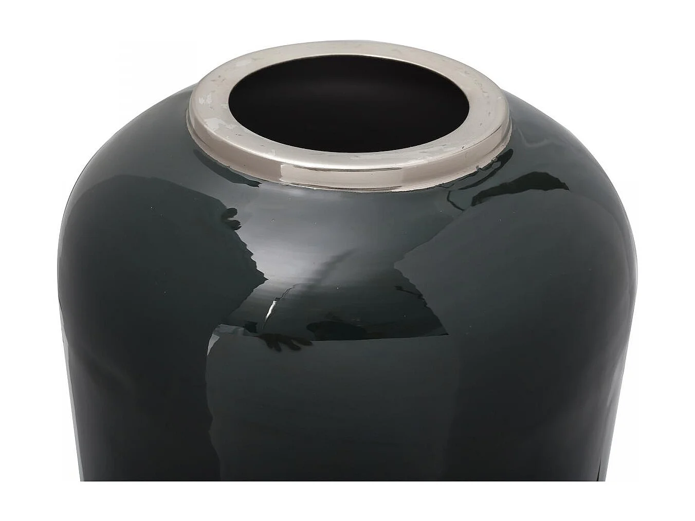 Vase fait à la main en fer OBLE 24x24x48,5 vert foncé et gris