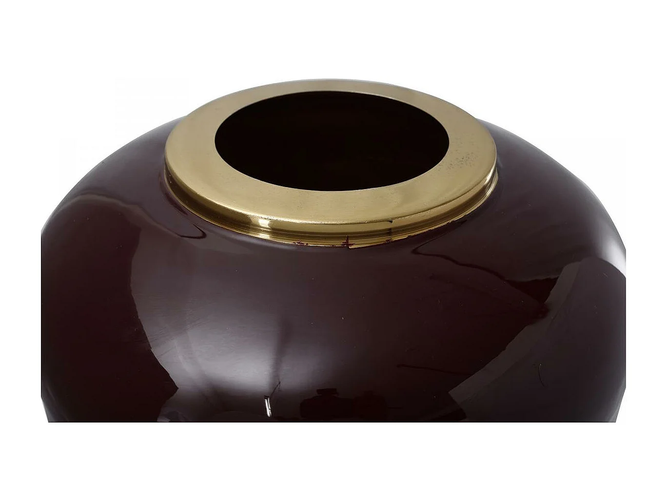 Vase fait à la main en fer OE 30x30x81 baies et or