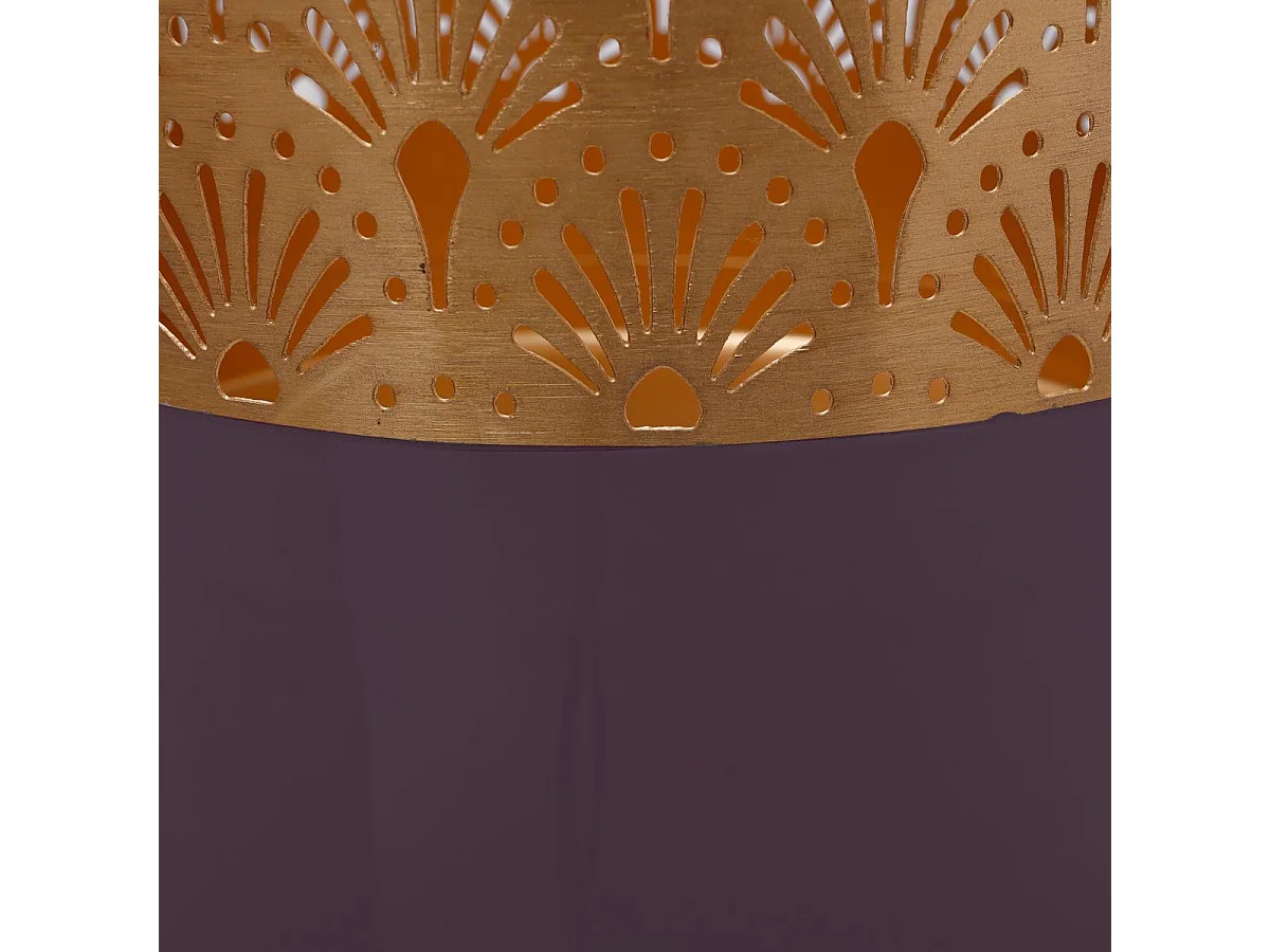 Vase fait à la main en fer OA 25x25x90 violet foncé et or