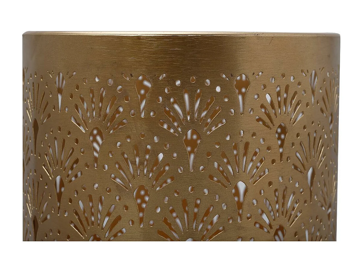 Vase fait à la main en fer OA 25x25x90 violet foncé et or