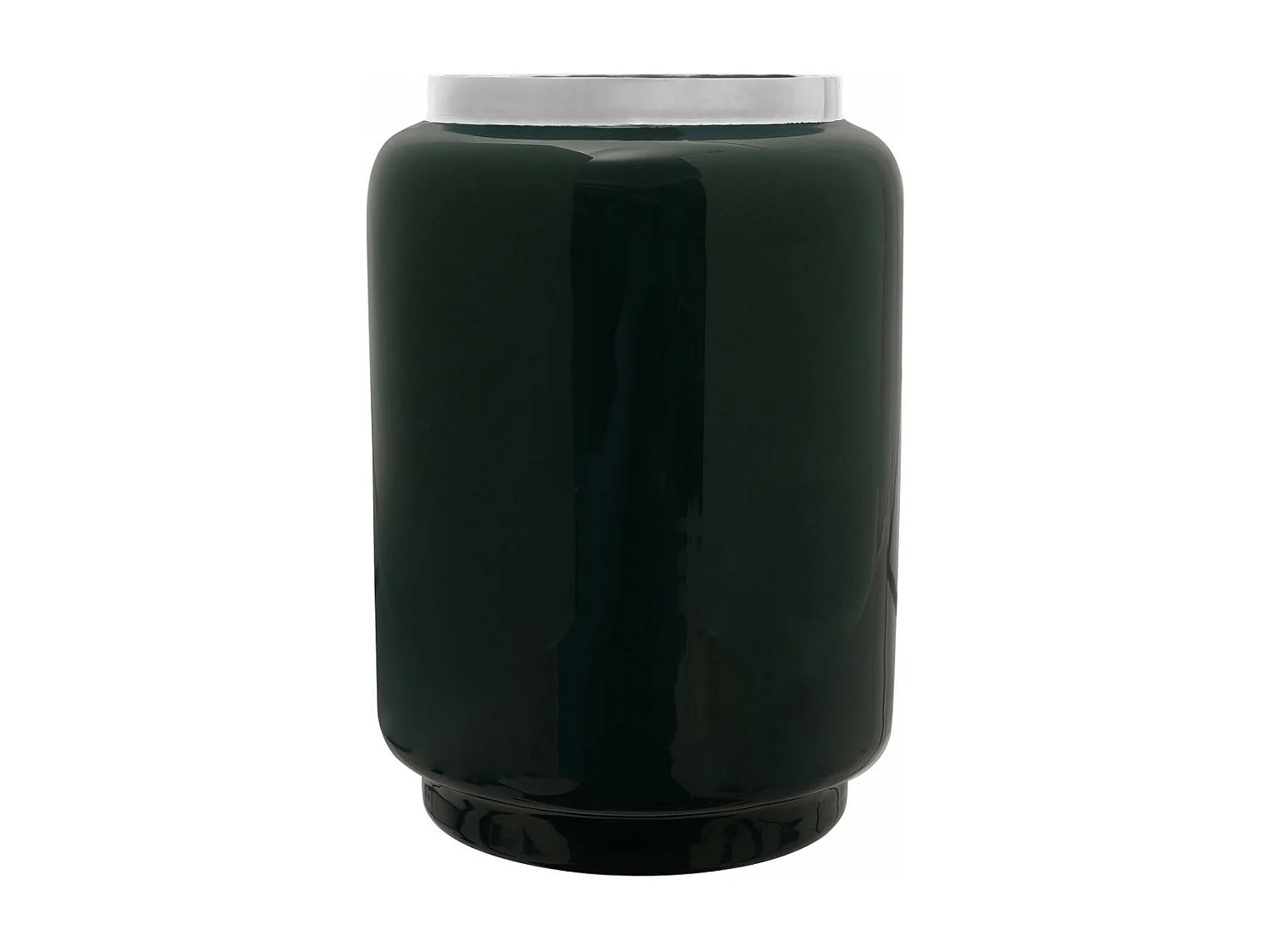 Vase fait à la main en fer ODLA 14,5x14,5x20 vert foncé et gris