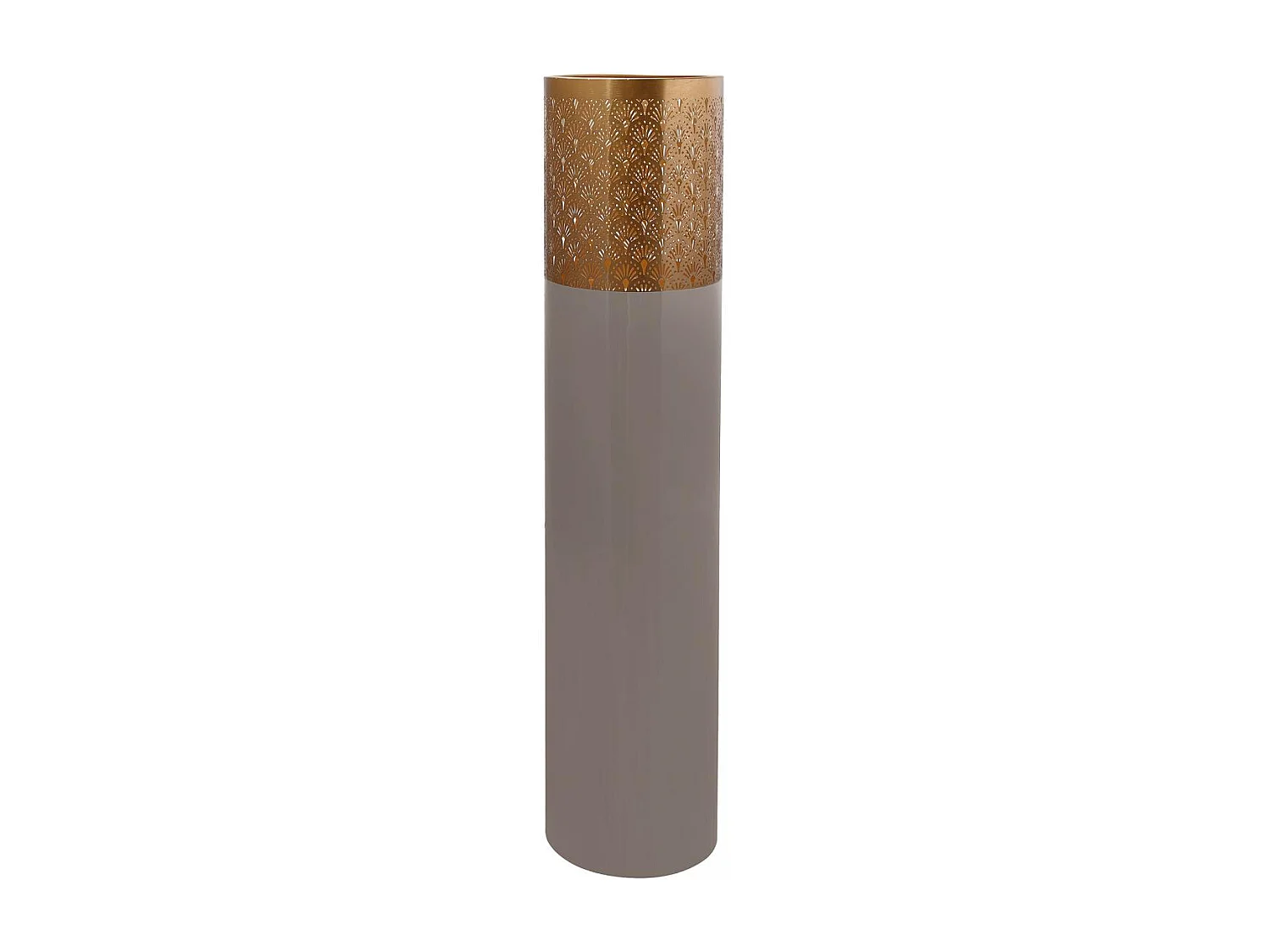 Vase fait à la main en fer OA 25x25x121 gris et or