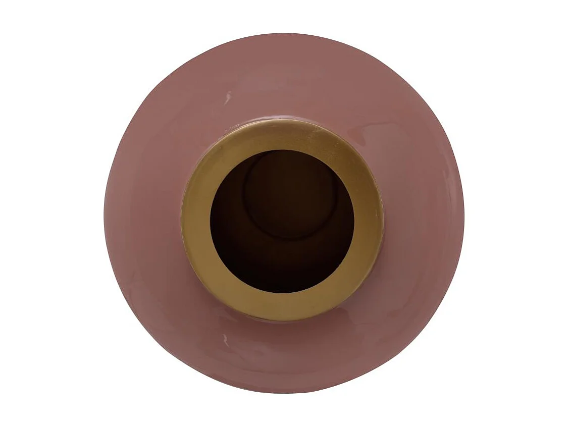 Vase fait à la main en fer ORA 1 30x30x81 rose et or