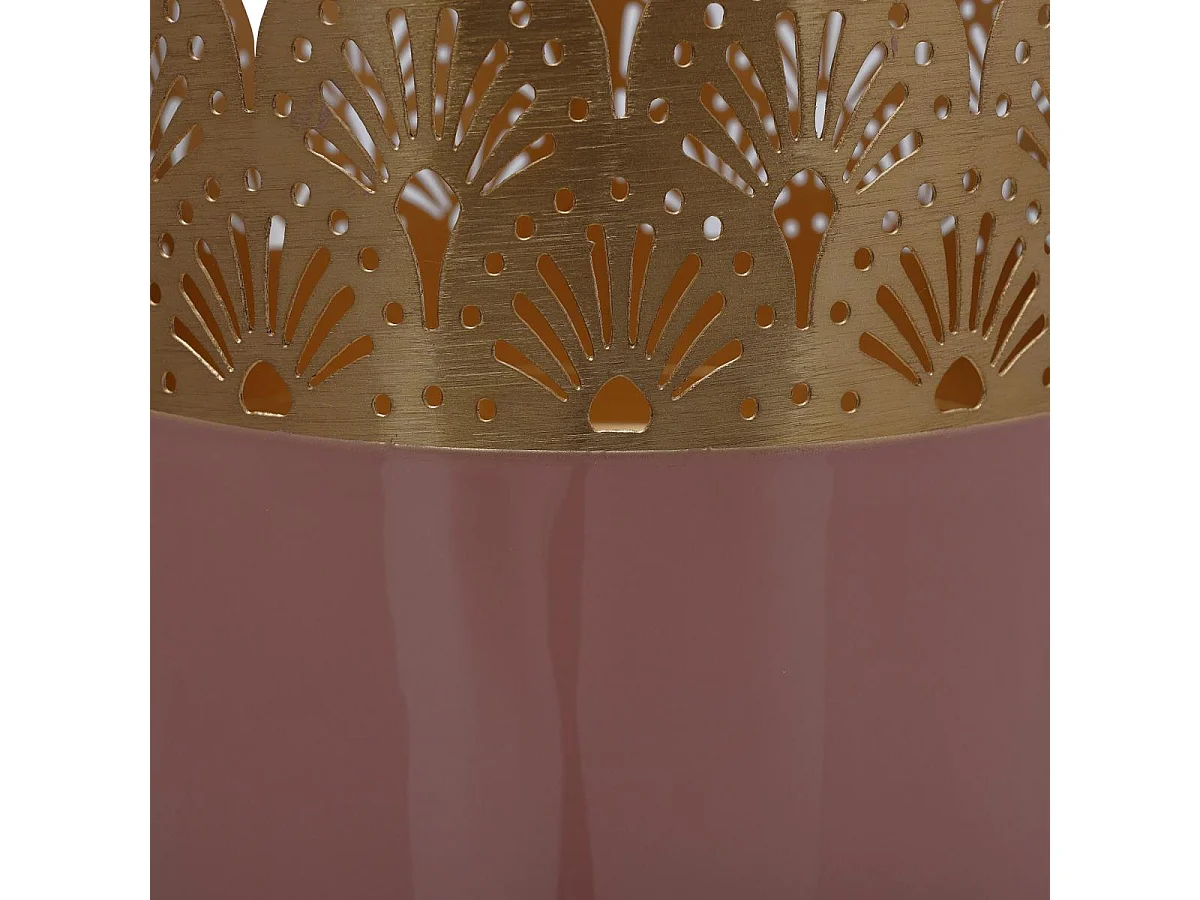 Vase fait à la main en fer OA 20x20x60 rose et or