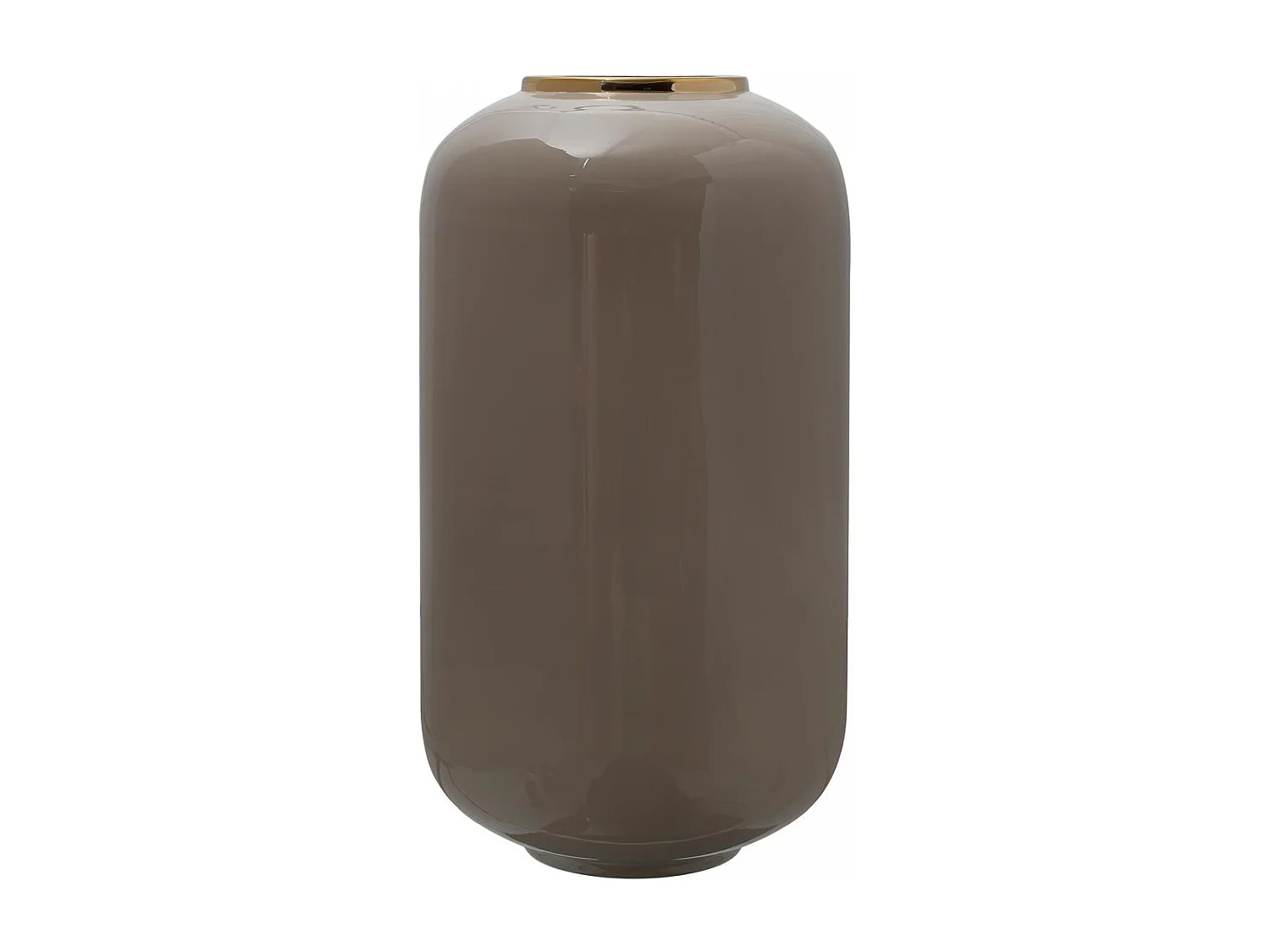 Vase fait à la main en fer OBLE 24x24x48,5 taupe et or